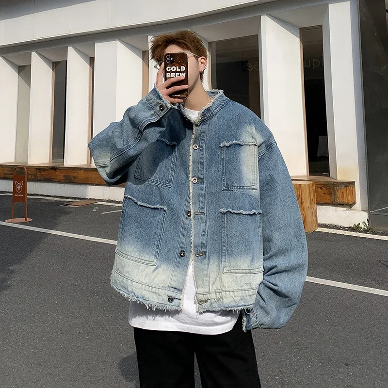 Coat Rack Standing - Jaket Denim Raw Edge Hip Pop