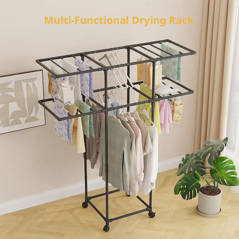 Coat Rack Standing - Rak Pengering Pakaian dengan Roda, Rak