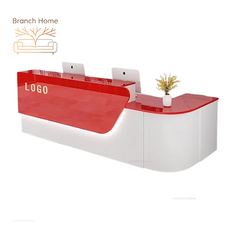 Office Furniture Usa - Meja Resepsionis Mewah dengan Penyimpanan, Dekorasi