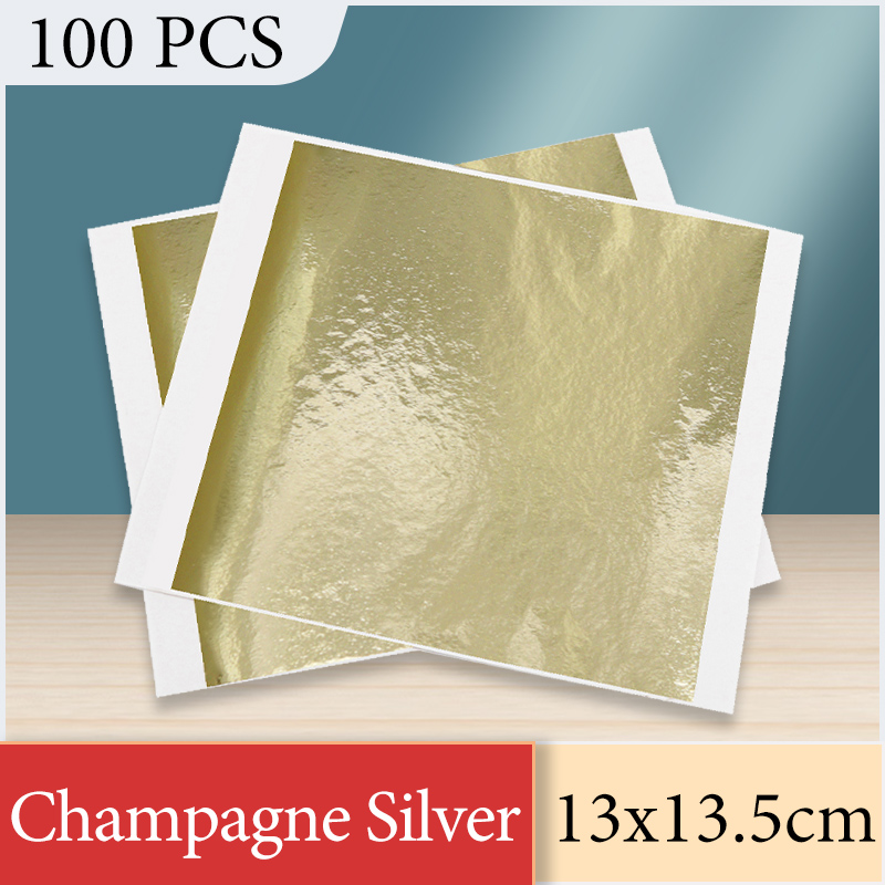 Office Furniture Loft - Kertas Foil perak sampanye 13x13.5cm lembar