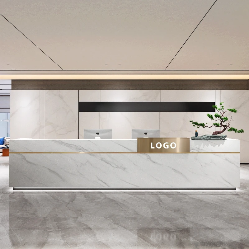 Office Furniture Usa - Meja Resepsionis Gaya Mewah Modern Industrial
