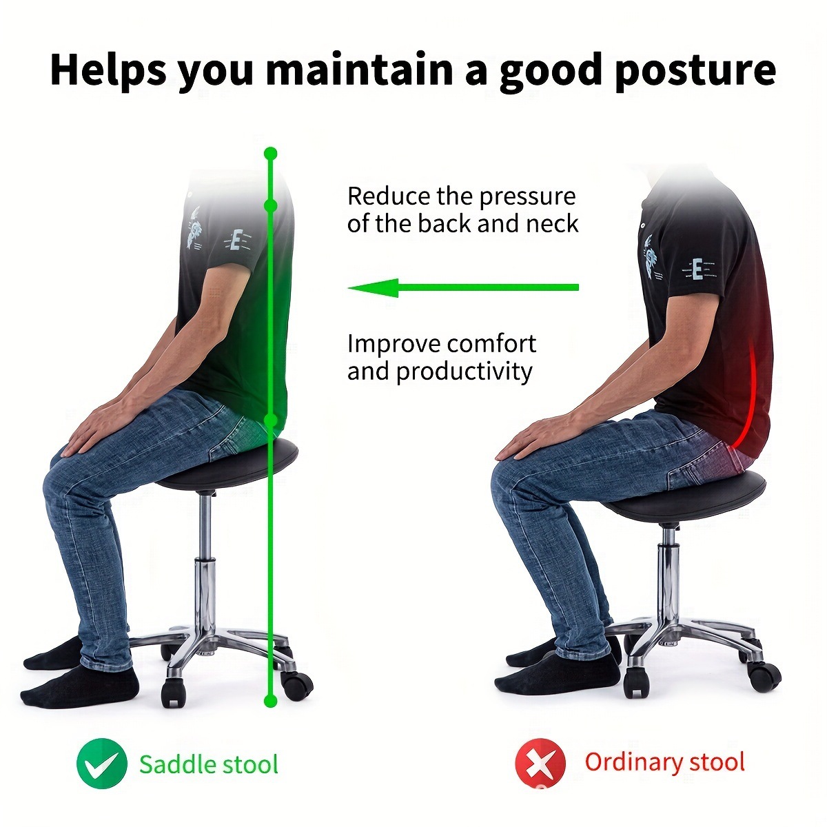 Kursi Saddle Stool Berputar de - Office Furniture Ergonomic ulasan dan harga